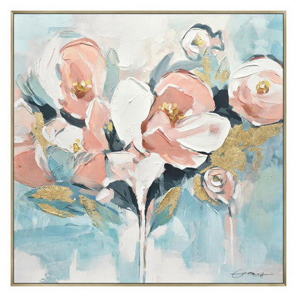 Blush Breeze Blooms - 35" x 35" Framed Wall Art