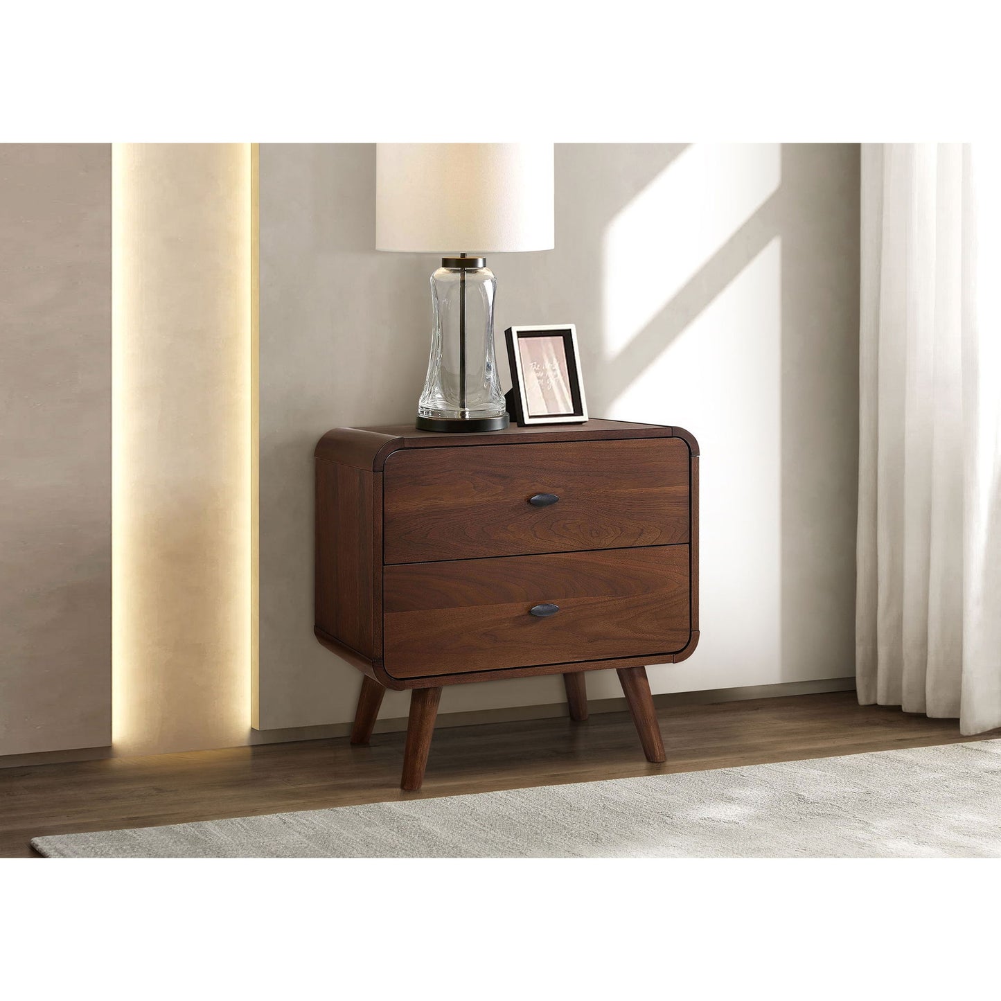 2 Drawer Nightstand - Walnut