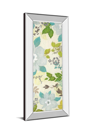 Fragrant Garden Il By Tava Studios - Mirror Framed Print Wall Art - Blue