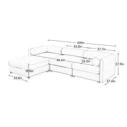 Contemporary Elegant Sofa With Storage And Ottoman
