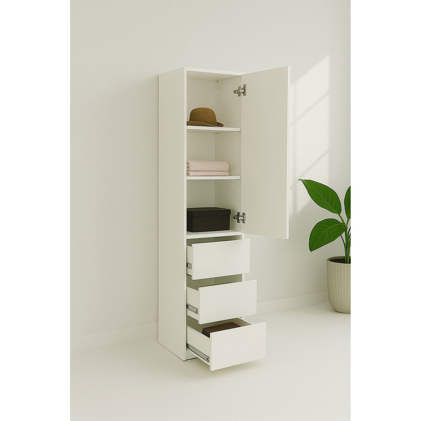 Elise - Modular Closet System & Mirror - White