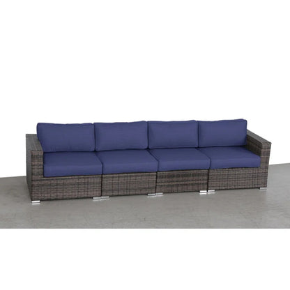Luxurious Wicker Patio Sectional With Weather Resistant Sunbrella Cushions