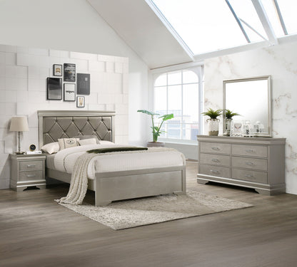 Amalia - Queen 4 Piece Bedroom Set - Silver