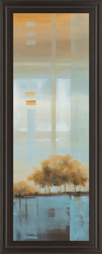 Window On The Word I By Carol Robinson - Framed Print Wall Art - Blue