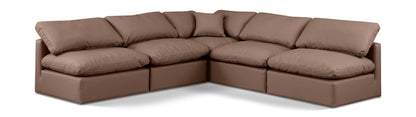 Indulge - Faux Leather 5 Piece Modular Corner Armless Sectional