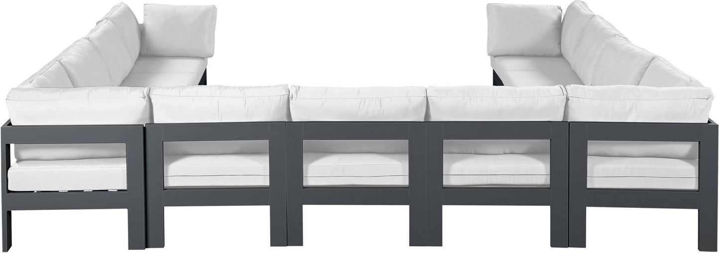 Nizuc - Outdoor Patio 11 Piece Modular Sectional With Gray Frame