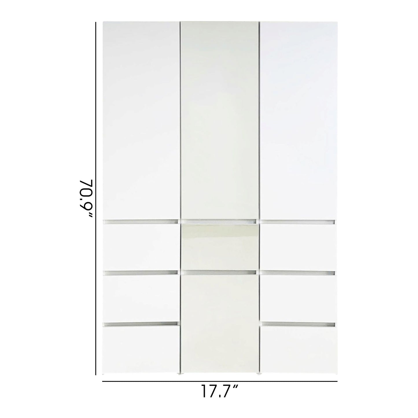 Elise - Modular Closet System & Mirror - White