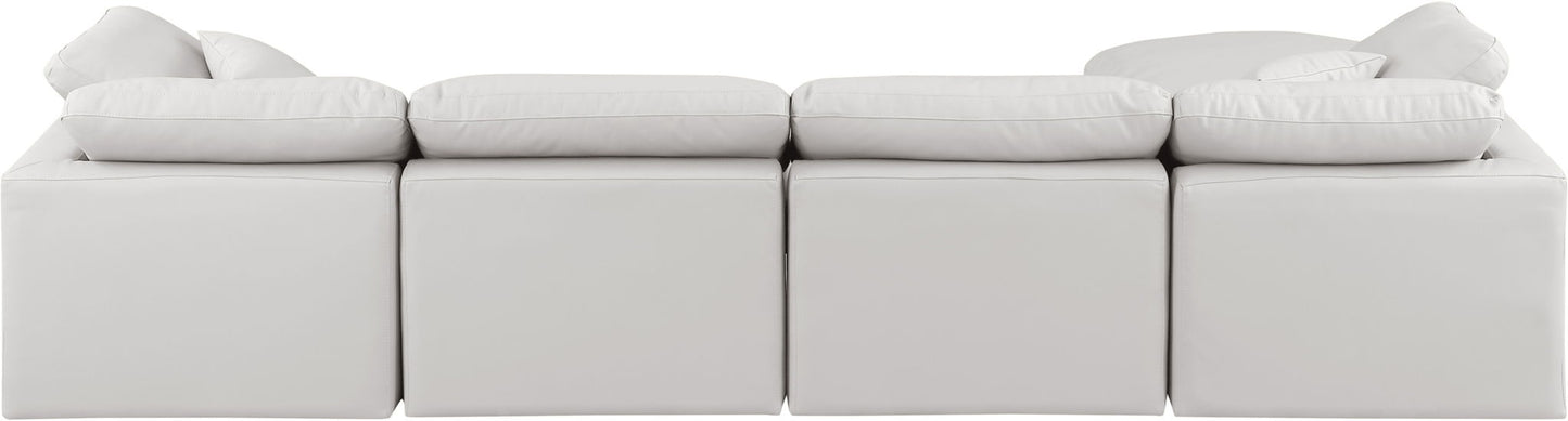 Indulge - Faux Leather 5 Piece Modular Sectional With Chaise