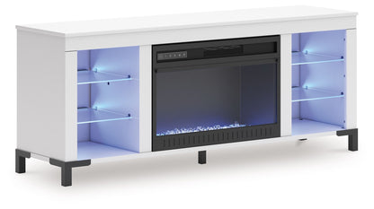 Brollevi - TV Stand With Fireplace - White