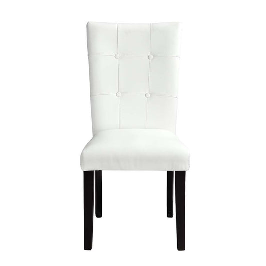 Hussein - Side Chair (Set of 2) - White Synthetic Leather & Black