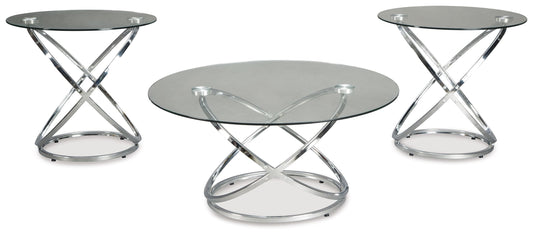 Hollynyx - Occasional Table Set (Set of 3) - Chrome Finish