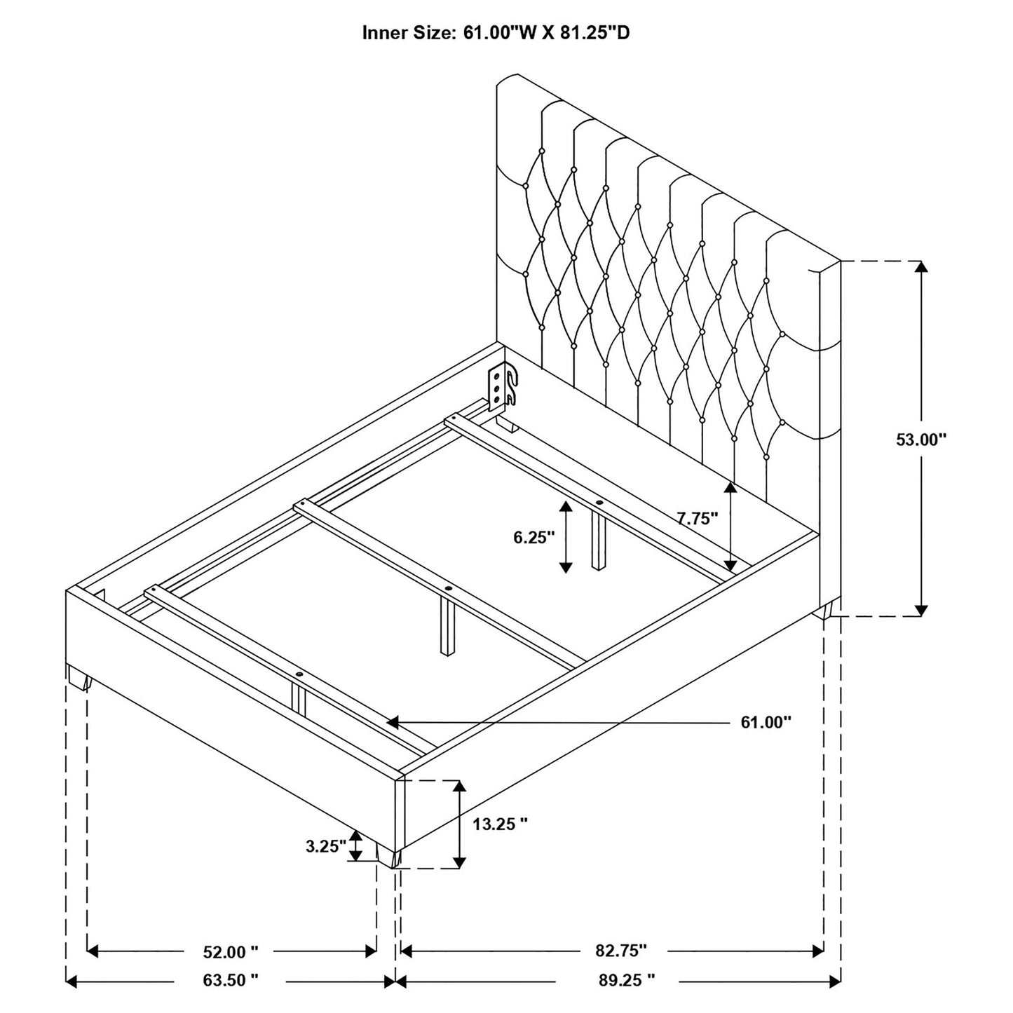Saintes - Tufted Upholstered Wingback Bed