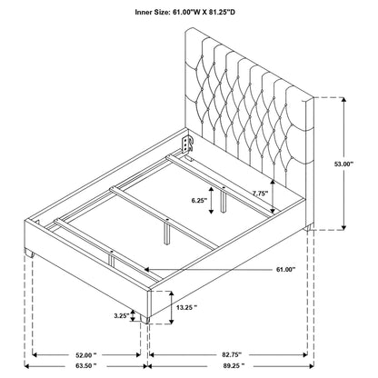 Saintes - Tufted Upholstered Wingback Bed