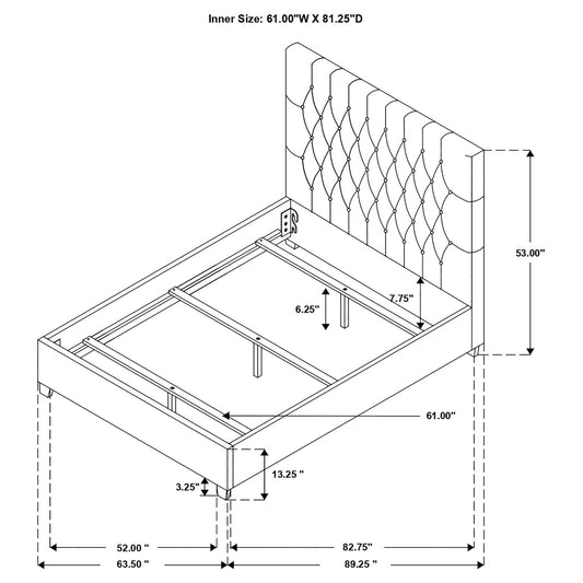 Saintes - Tufted Upholstered Wingback Bed