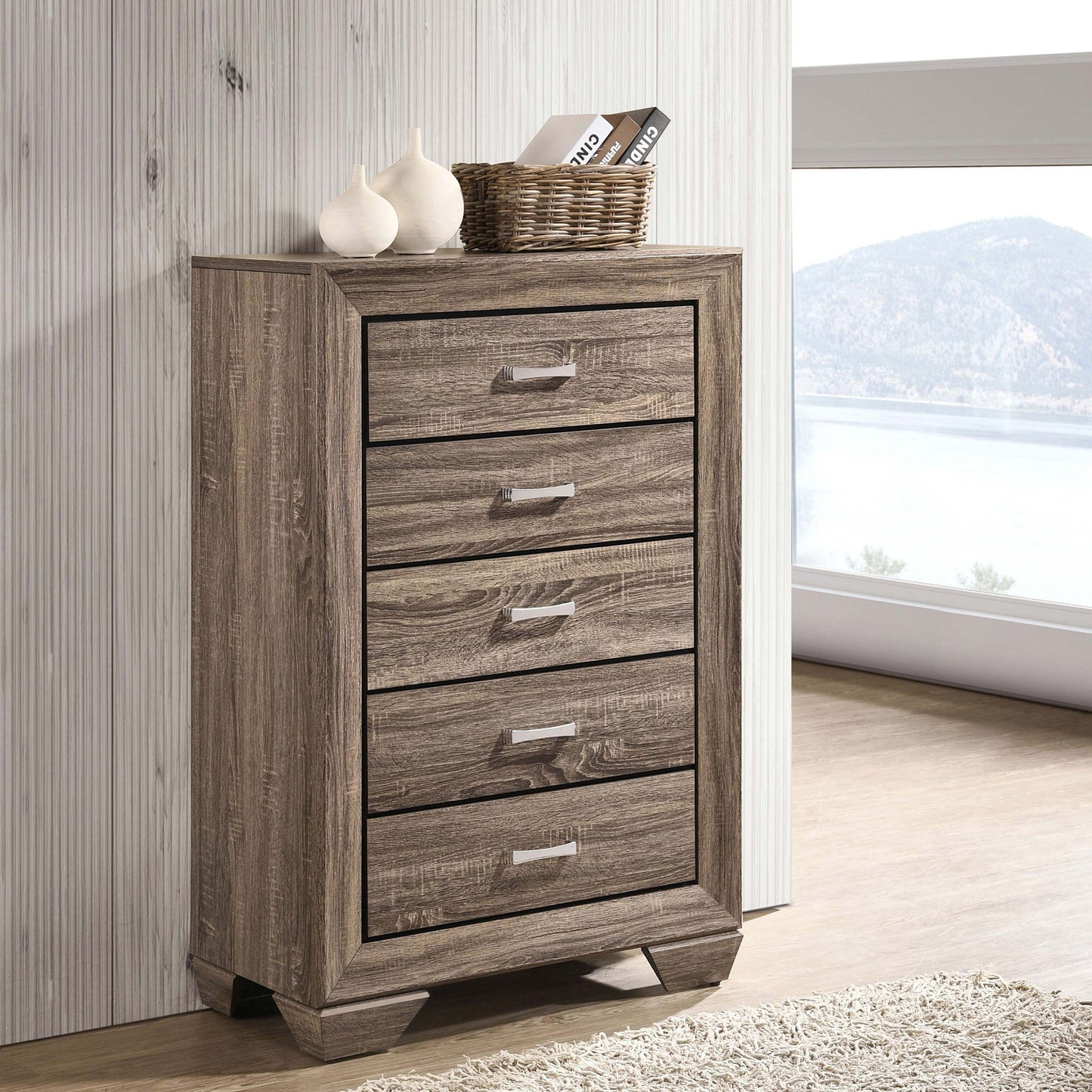 Harrison - 5 Drawer Bedroom Chest - Taupe