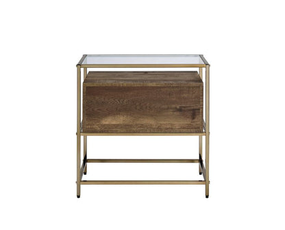 Knave - Accent Table - Walnut & Champagne