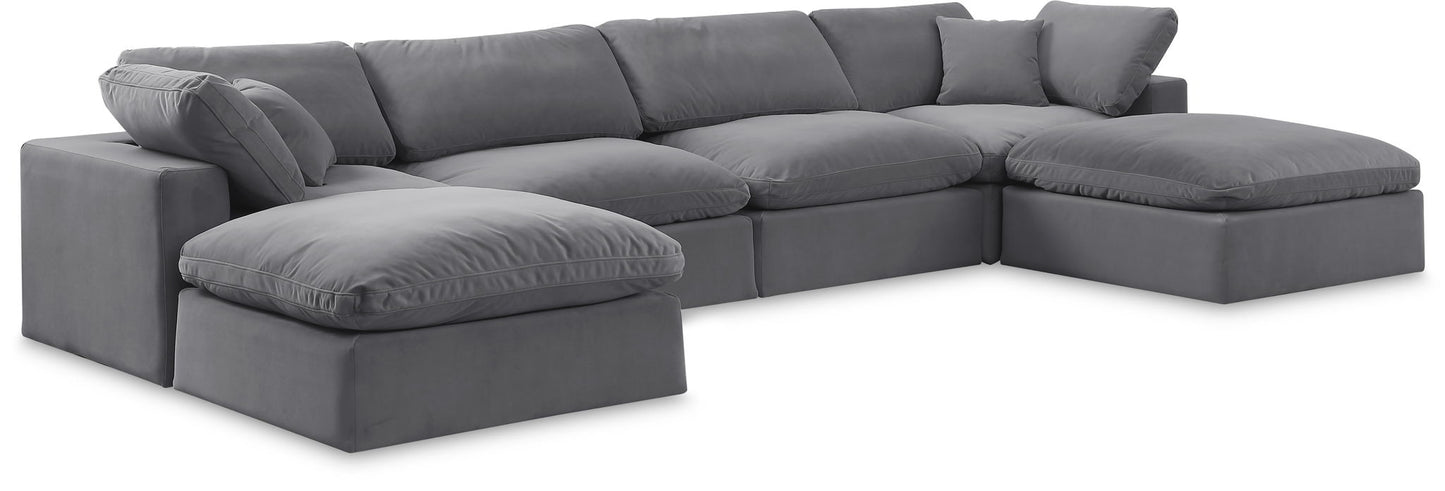 Comfy - 6 Piece Velvet Modular Double Chaise Sectional