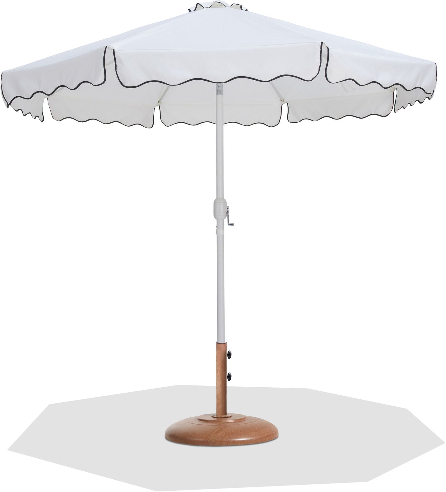 Amalfi - Patio Umbrella - Light Brown Base / White Pole