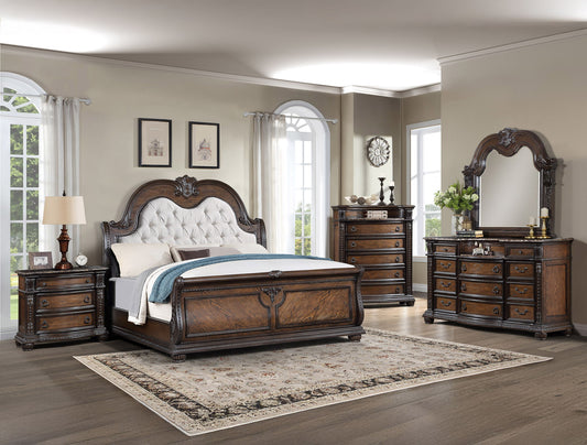 Stanley - Queen 5 Piece Bedroom Set - Oak