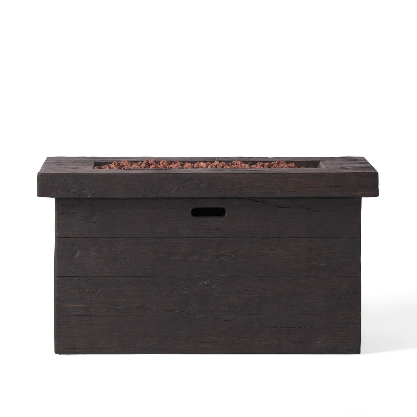 Custer - Rectangular Fire Pit 50, 000 Btu Magnesium Oxide - Brown