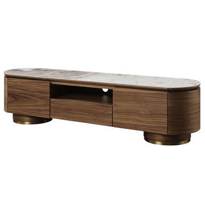 Willene - TV Stand With Ceramic Top - Ceramic Top & Walnut