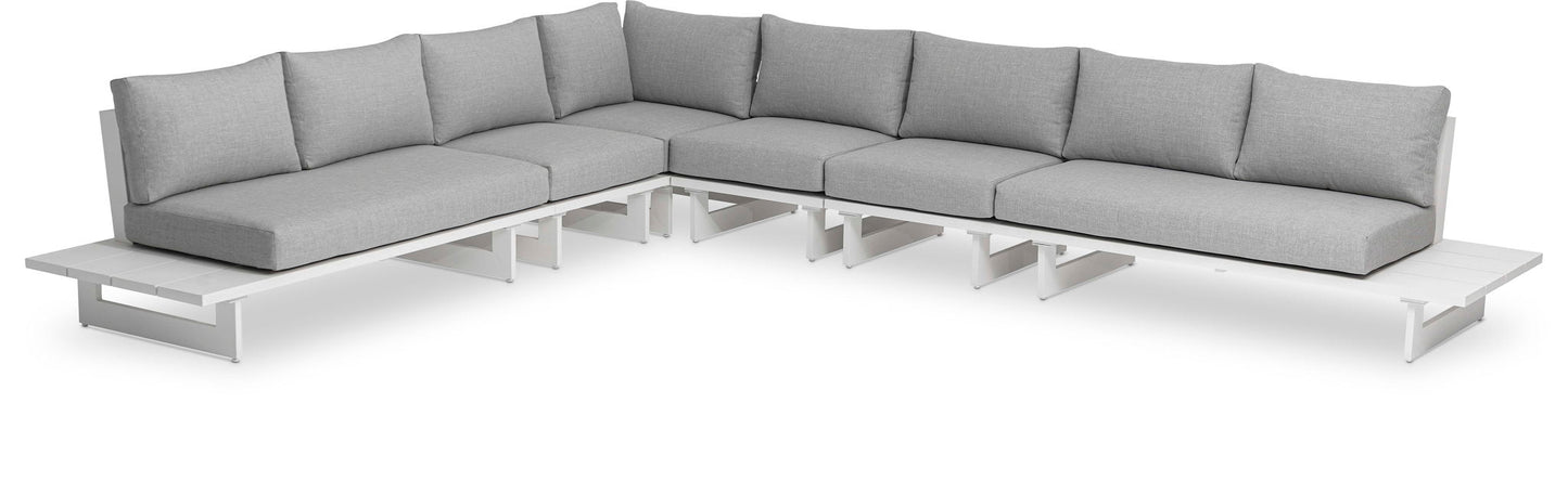 Maldives - 6 Piece Water Resistant Outdoor Patio Modular Sectional With White Base