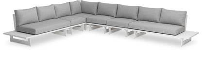 Maldives - 6 Piece Water Resistant Outdoor Patio Modular Sectional With White Base