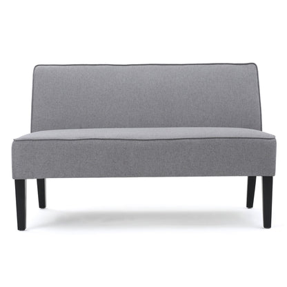 Contemporary Loveseat With Upholstered Fabric And Birch Wood Legs