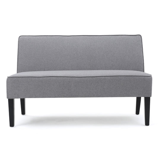 Contemporary Loveseat With Upholstered Fabric And Birch Wood Legs