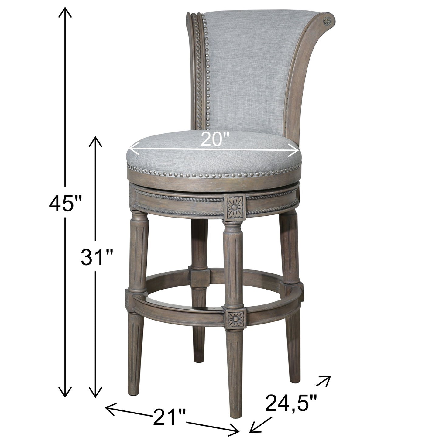 Swivel Barstool With High-Back
