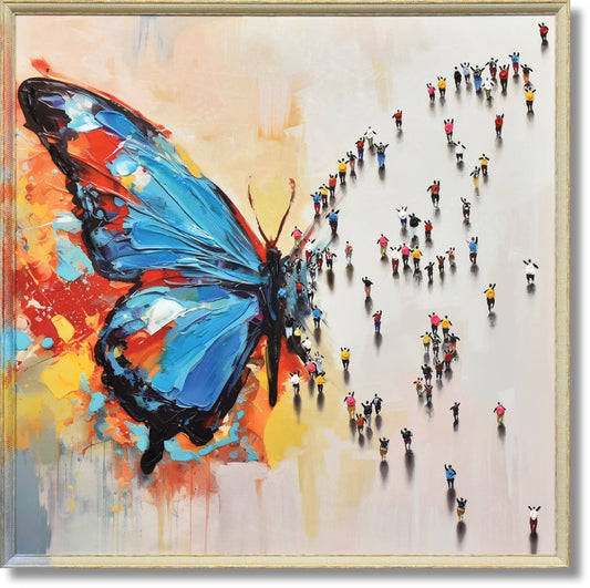 Vivid Gathering Flight - 35" x 35" Framed Wall Art
