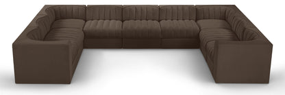 Rummi - Velvet Performance Fabric Upholstered 9 Piece Modular Sectional