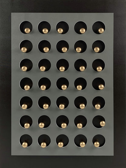 Golden Sphere Matrix - 36" x 48" Framed Wall Art