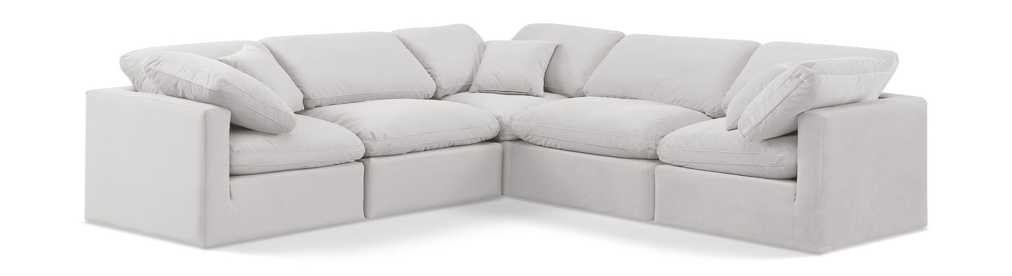 Indulge - Velvet 5 Piece Modular Corner Sectional