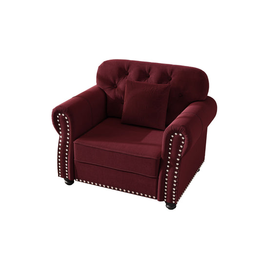 Sofa With Nailhead Trim And Rolled Armrests