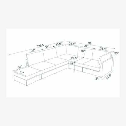 Reversible Modular Sectional & Custom Configuration And Premium Upholstery - Dark Green