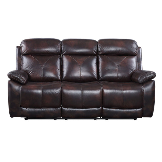 Perfiel - Motion Sofa - Two Tone Dark Brown Top Grain Leather