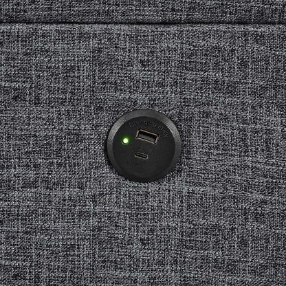 Camden - Power Sectional Sofa With Storage Ottoman And Built In Charging Ports - Gray