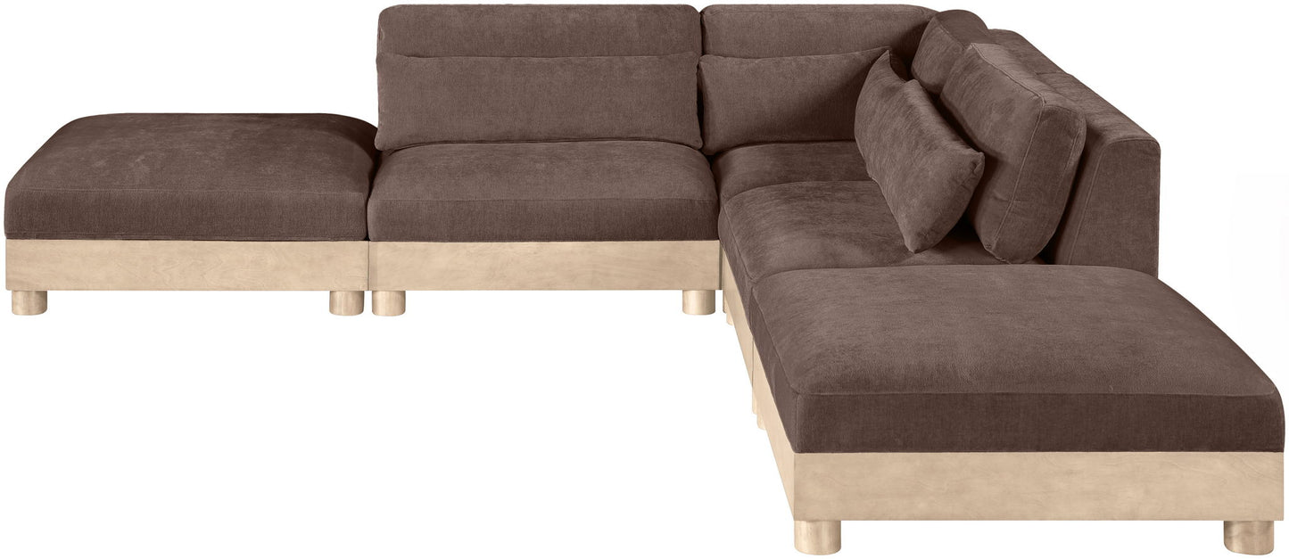 Turin - Chenille Fabric Upholstered Modular Sectional - Brown