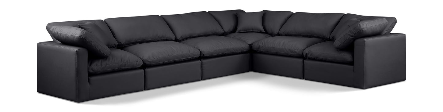 Indulge - Faux Leather 6 Piece Modular Corner Sectional