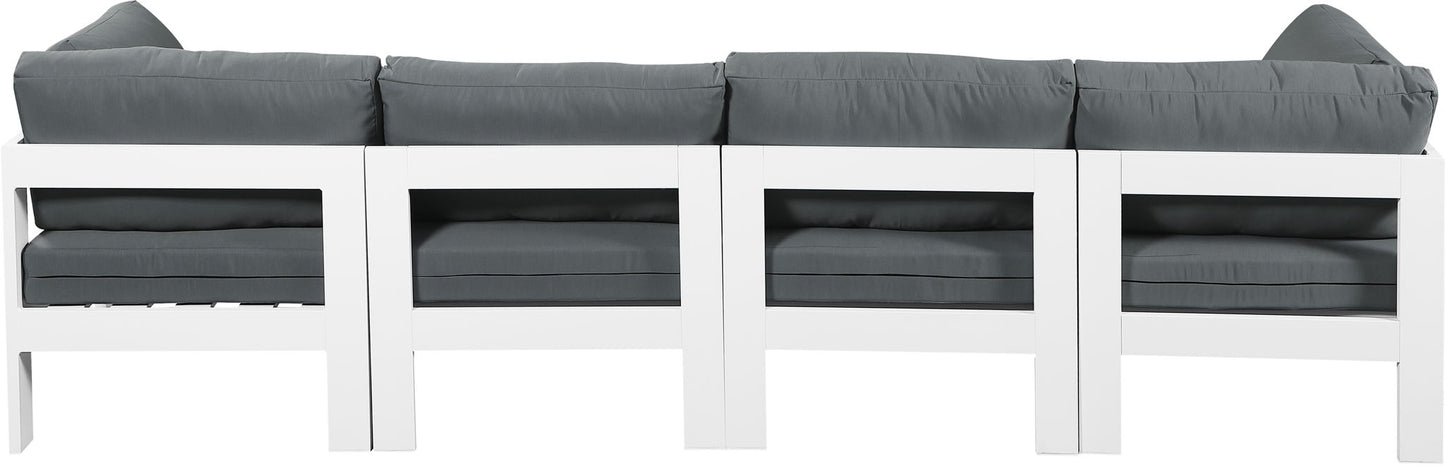 Nizuc - Outdoor Patio 4 Seat Modular Sofa With White Frame