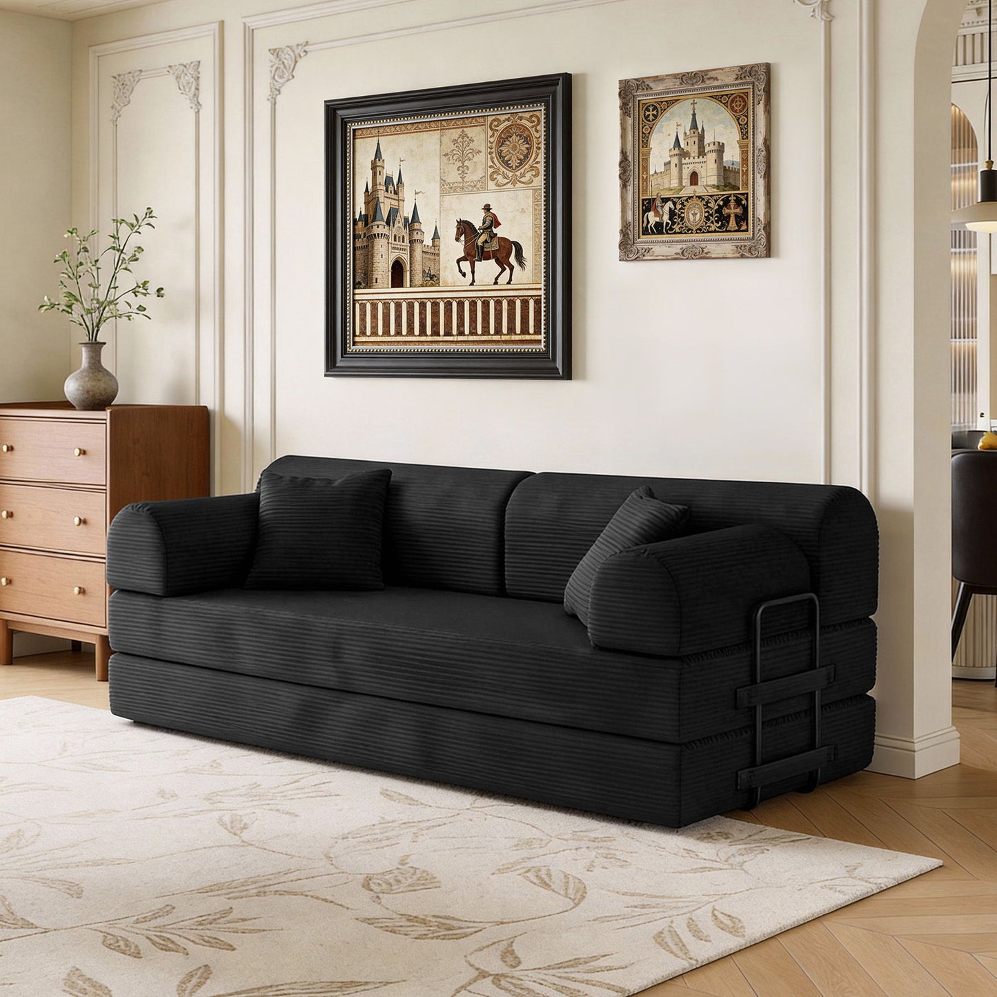Convertible Sleeper Sofa Bed, Floor Lounge Couch For Living Room