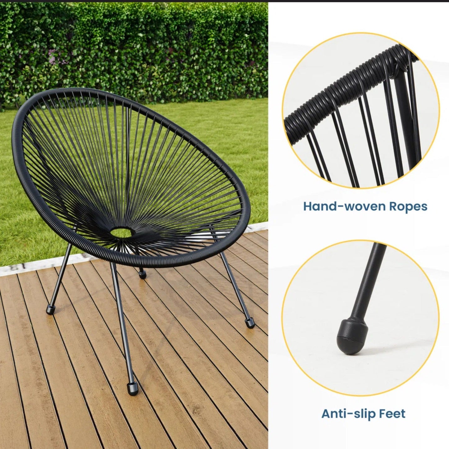 Acapulco Style 3 Piece Patio Bistro Set With Chairs