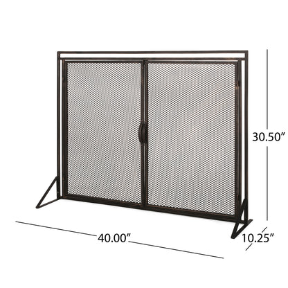 Samantha - Iron Fireplace Screen 2 Door Design