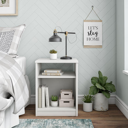 Open Shelf Nightstand - White