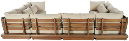 Mirella - 8 Piece Water Resistant Fabric Upholstered Outdoor Patio Modular Sectional