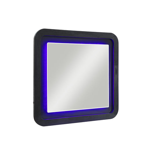 Beverly - Large Scale Wall Mirror For Dresser, Rounded Edges - Black White