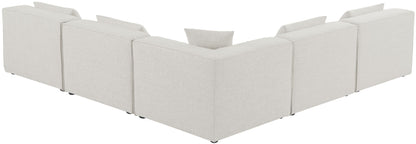 Cube - Linen 5 Piece Modular Corner Armless Sectional