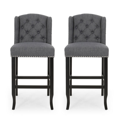 Vienna - Contemporary Fabric Tufted Wingback Counter Stools (Set of 2)