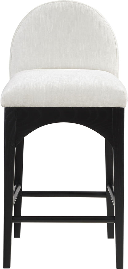 Waldorf - Chenille Stool With Black Legs